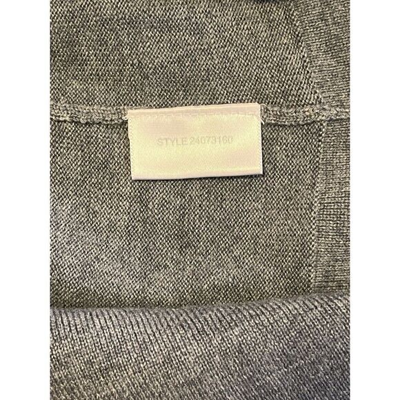Tory Burch Merino Wool Sweater Size Medium Heather Gray Removable Silk Ruffles - Picture 4 of 5